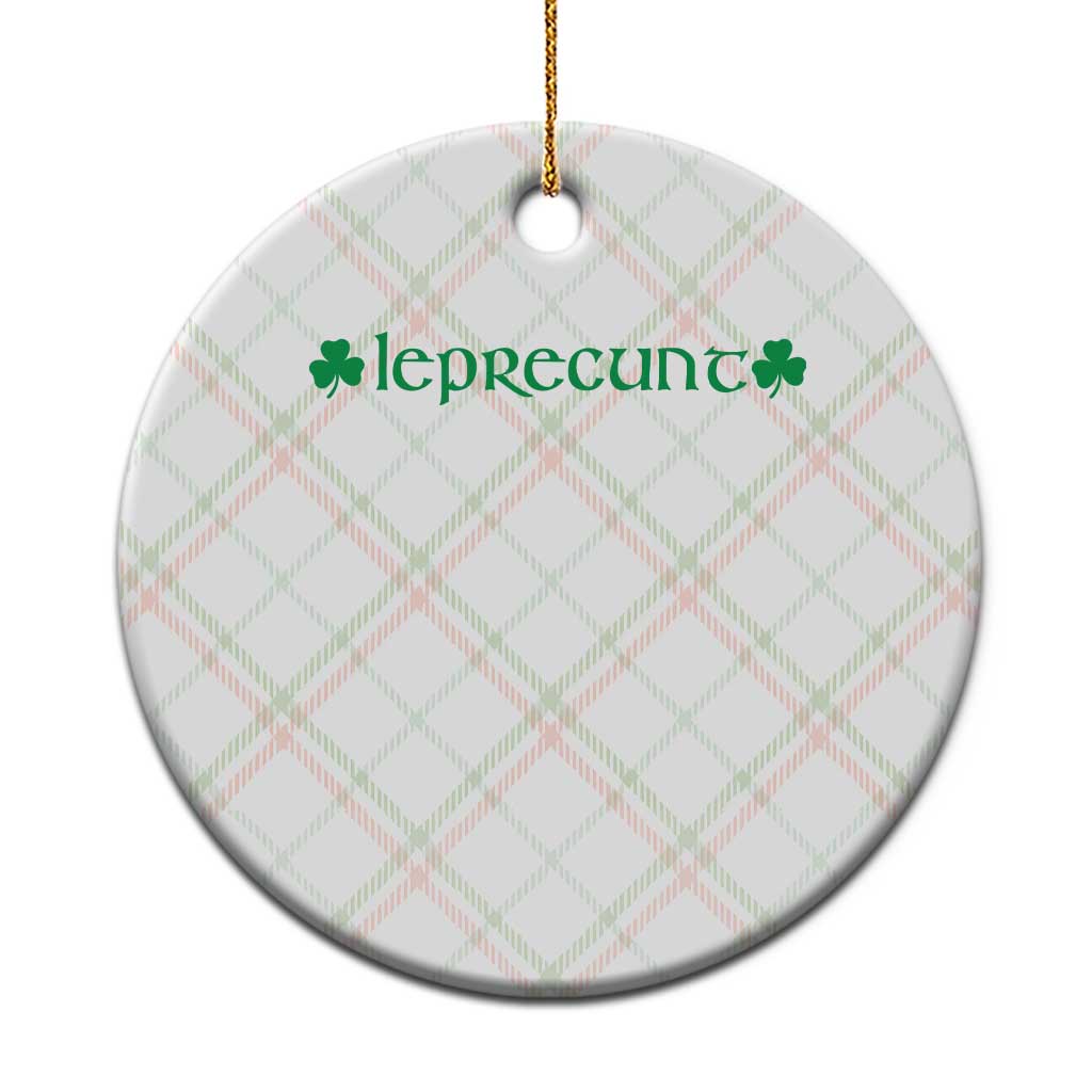 Leprecunt Celtic Style Shamrock Graphic Ceramic Ornament Edgy Irish Adult Humor for St Patricks Day TS02 1pc Christmas Plaid Print Your Wear