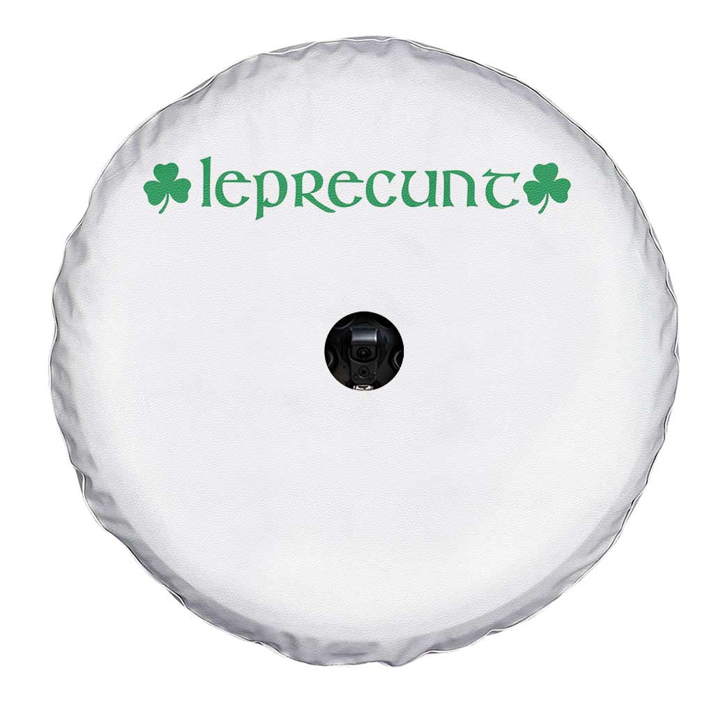 Leprecunt Celtic Style Shamrock Graphic Spare Tire Cover Edgy Irish Adult Humor for St Patricks Day TS02 Print Your Wear