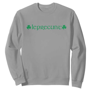 Leprecunt Celtic Style Shamrock Graphic Sweatshirt Edgy Irish Adult Humor for St Patricks Day TS02 Sport Gray Print Your Wear