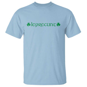 Leprecunt Celtic Style Shamrock Graphic T Shirt Edgy Irish Adult Humor for St Patricks Day