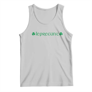 Leprecunt Celtic Style Shamrock Graphic Tank Top Edgy Irish Adult Humor for St Patricks Day TS02 Ash Print Your Wear