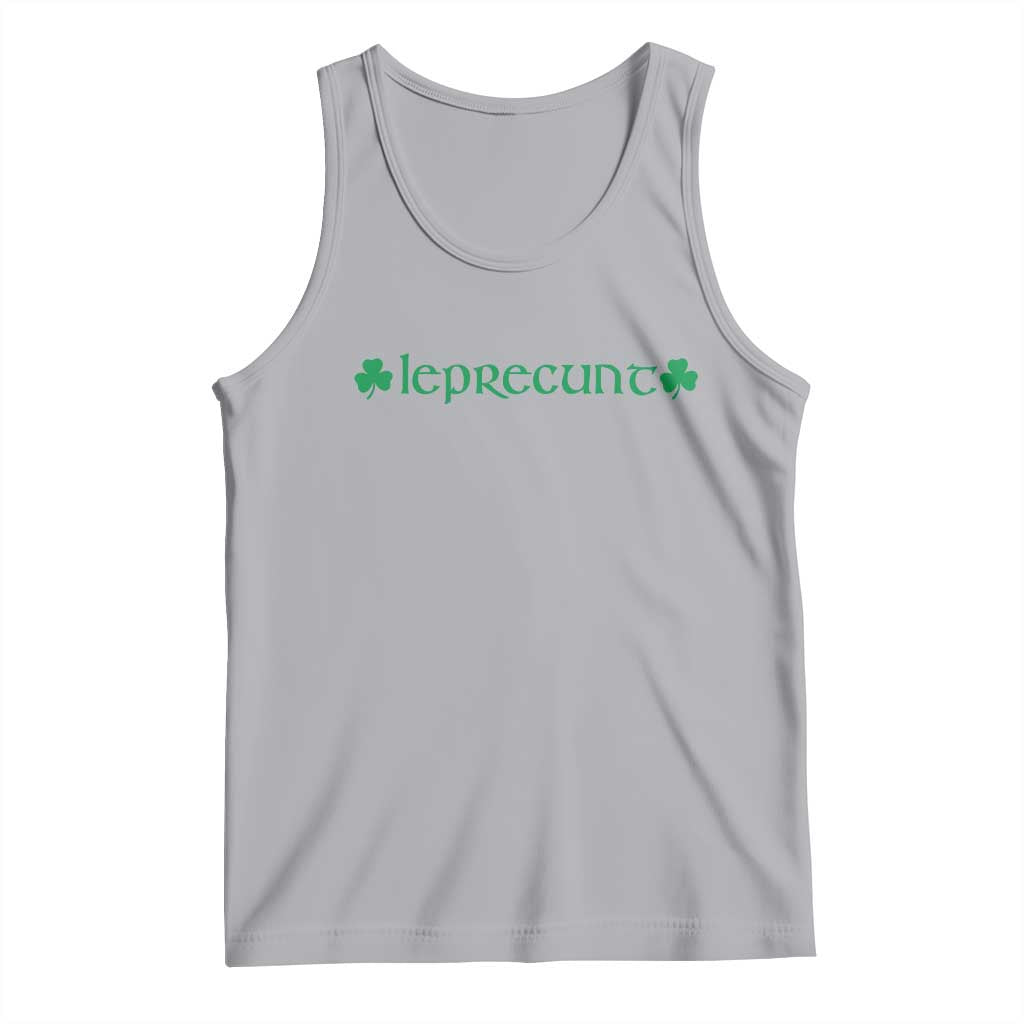 Leprecunt Celtic Style Shamrock Graphic Tank Top Edgy Irish Adult Humor for St Patricks Day TS02 Athletic Heather Print Your Wear