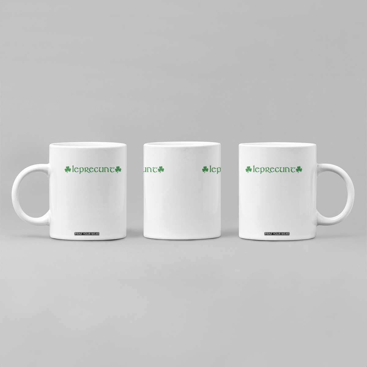 Leprecunt Celtic Style Shamrock Graphic Coffee Mug Edgy Irish Adult Humor for St Patricks Day TS02 Print Your Wear
