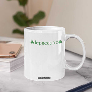 Leprecunt Celtic Style Shamrock Graphic Coffee Mug Edgy Irish Adult Humor for St Patricks Day TS02 Print Your Wear