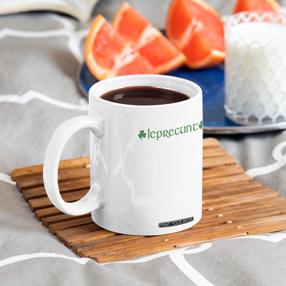 Leprecunt Celtic Style Shamrock Graphic Coffee Mug Edgy Irish Adult Humor for St Patricks Day TS02 Print Your Wear