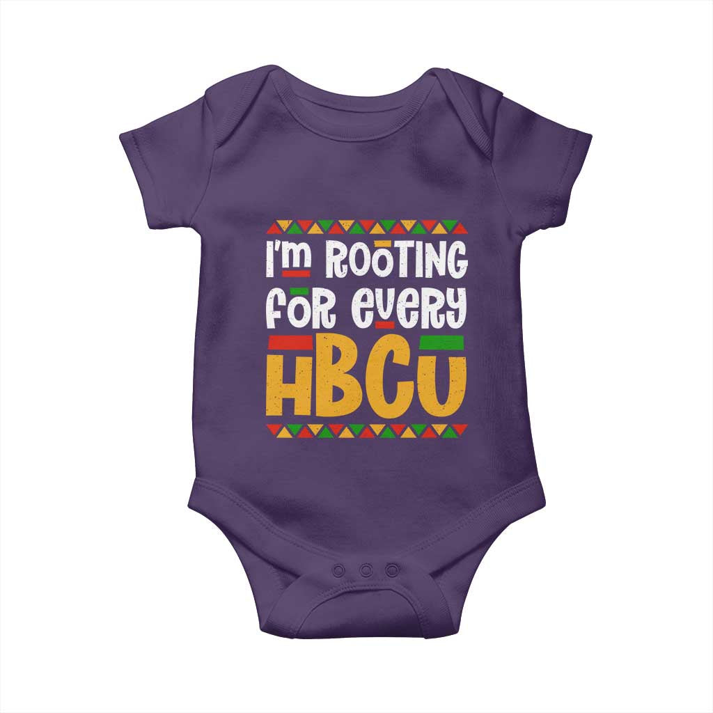 I’m Rooting for Every HBCU Baby Onesie Black Pride Support Alumni Students Culture Lovers TS02 Purple Print Your Wear