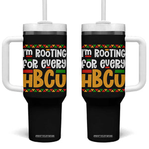 I’m Rooting for Every HBCU Tumbler With Handle Black Pride Support Alumni Students Culture Lovers TS02 One Size: 40 oz Black Print Your Wear