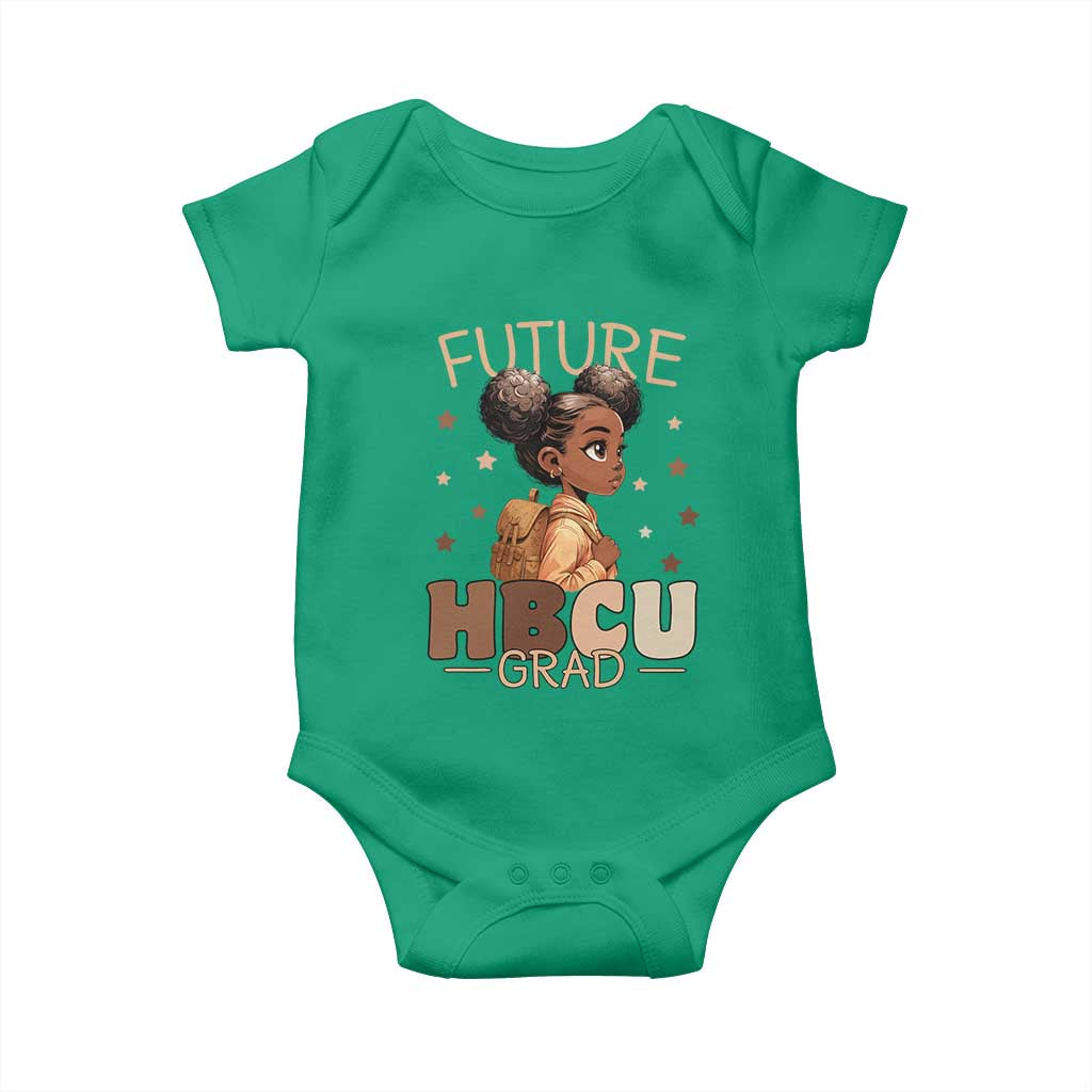 Future HBCU Grad Black Girl Baby Onesie College Bound Pride Black Excellence Supporters TS02 Irish Green Print Your Wear