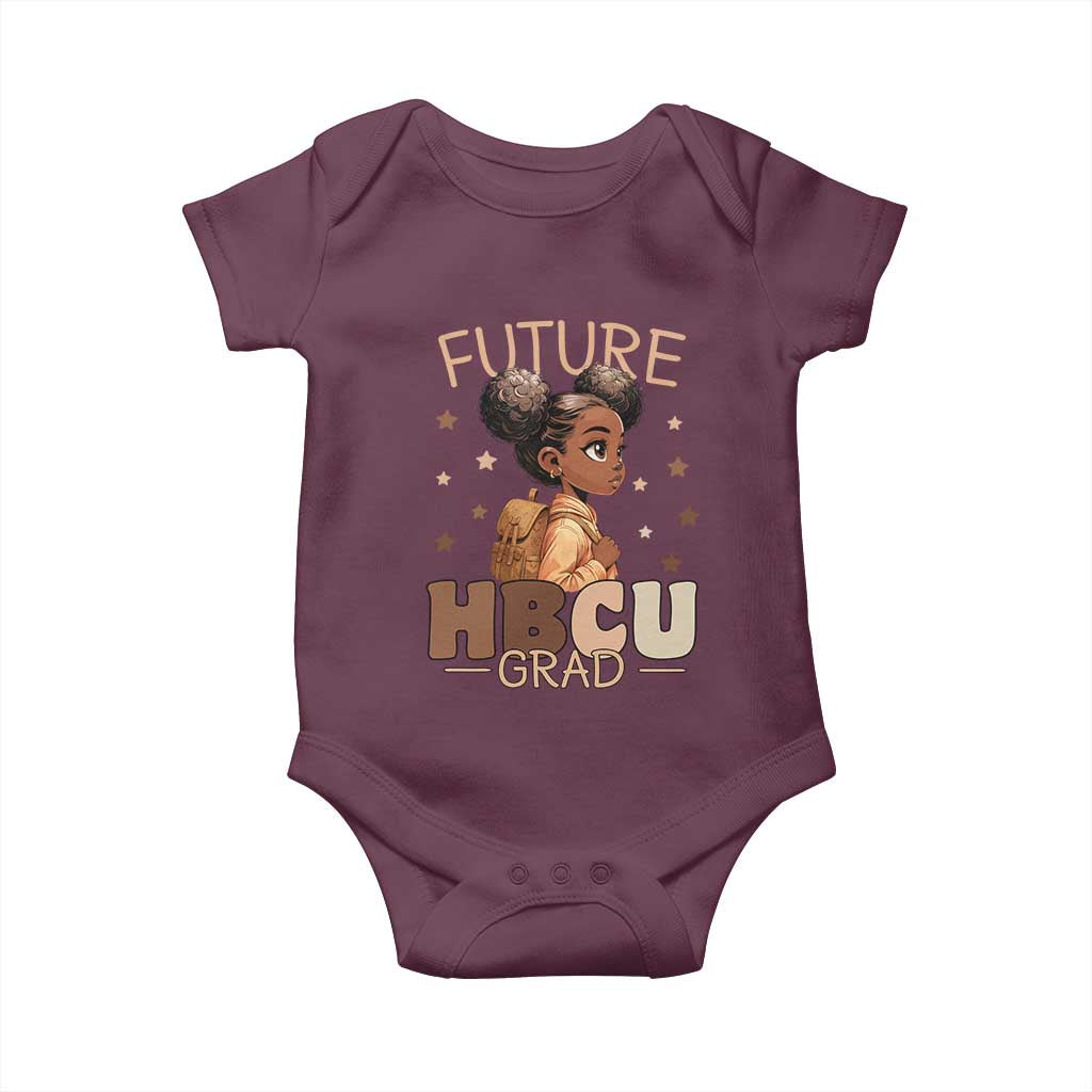 Future HBCU Grad Black Girl Baby Onesie College Bound Pride Black Excellence Supporters TS02 Maroon Print Your Wear