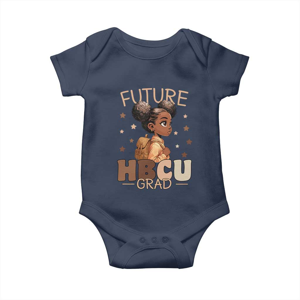 Future HBCU Grad Black Girl Baby Onesie College Bound Pride Black Excellence Supporters TS02 Navy Print Your Wear