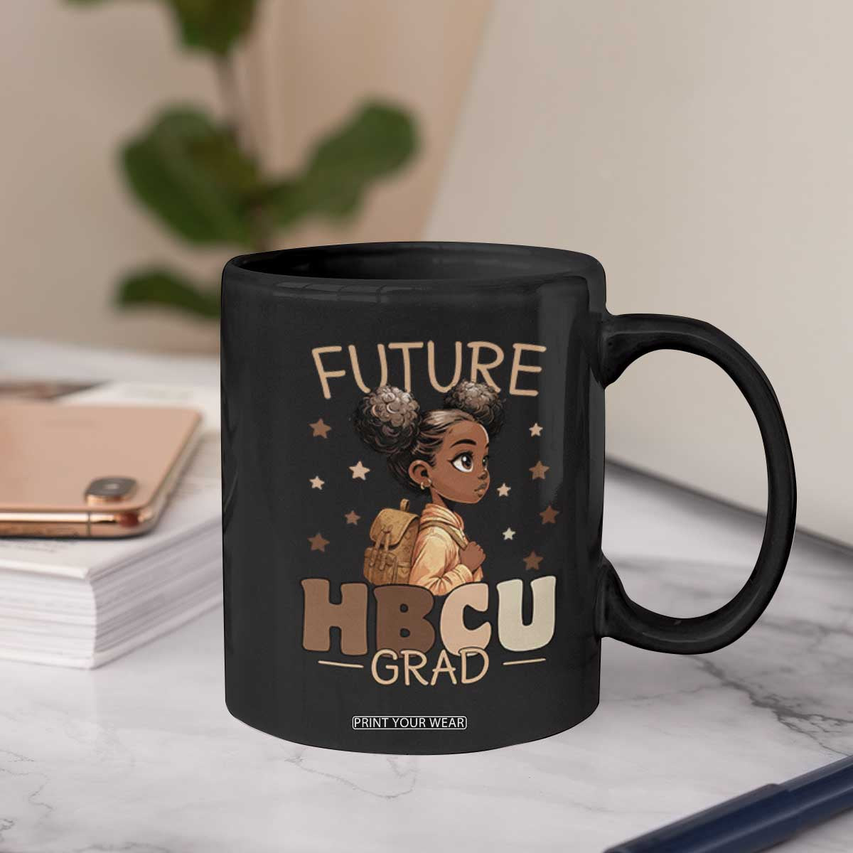 Future HBCU Grad Black Girl Coffee Mug College Bound Pride Black Excellence Supporters TS02 Print Your Wear