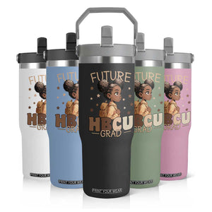 Future HBCU Grad Black Girl Flip Straw Tumbler College Bound Pride Black Excellence Supporters TS02 Print Your Wear