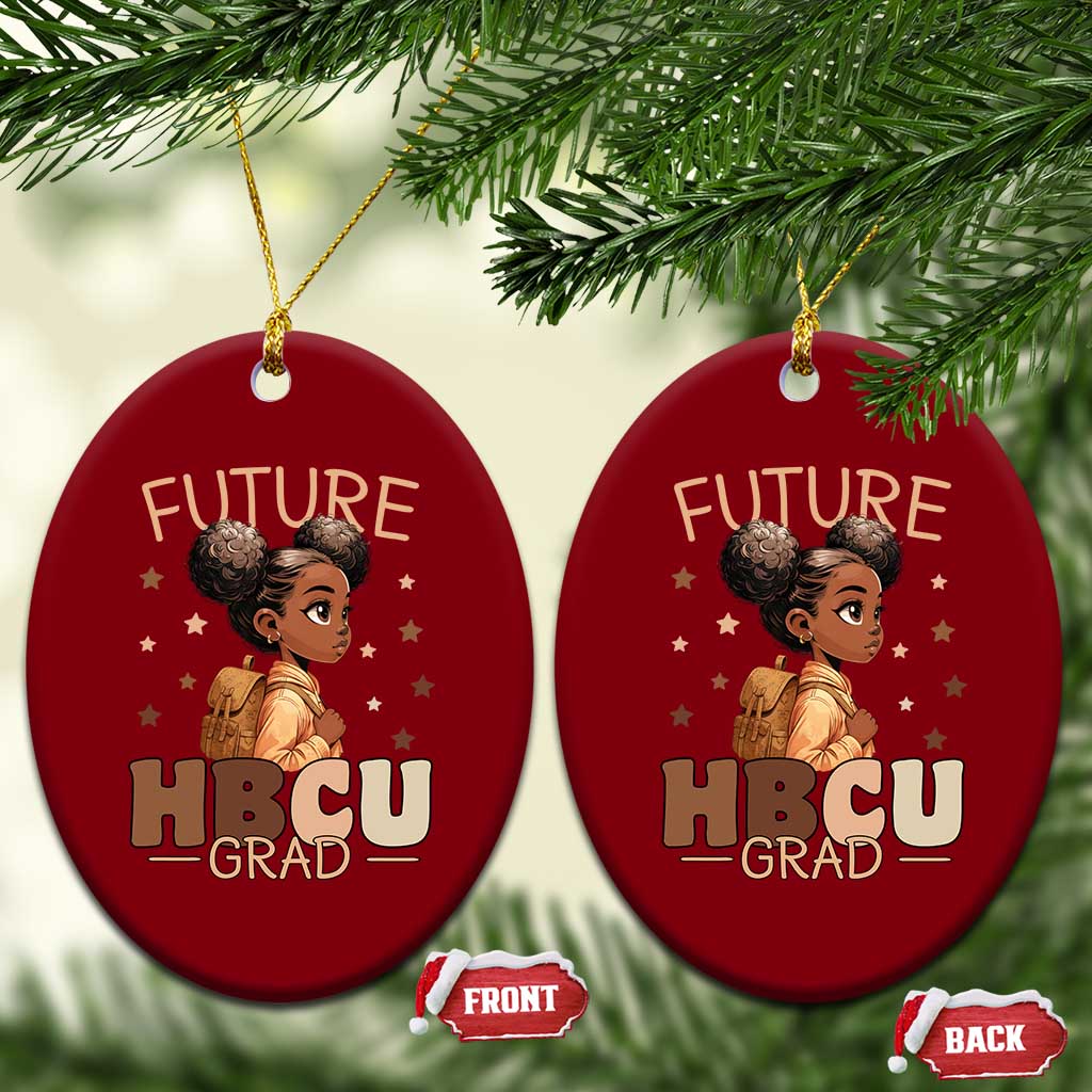 Future HBCU Grad Black Girl Ceramic Ornament College Bound Pride Black Excellence Supporters TS02 Print Your Wear