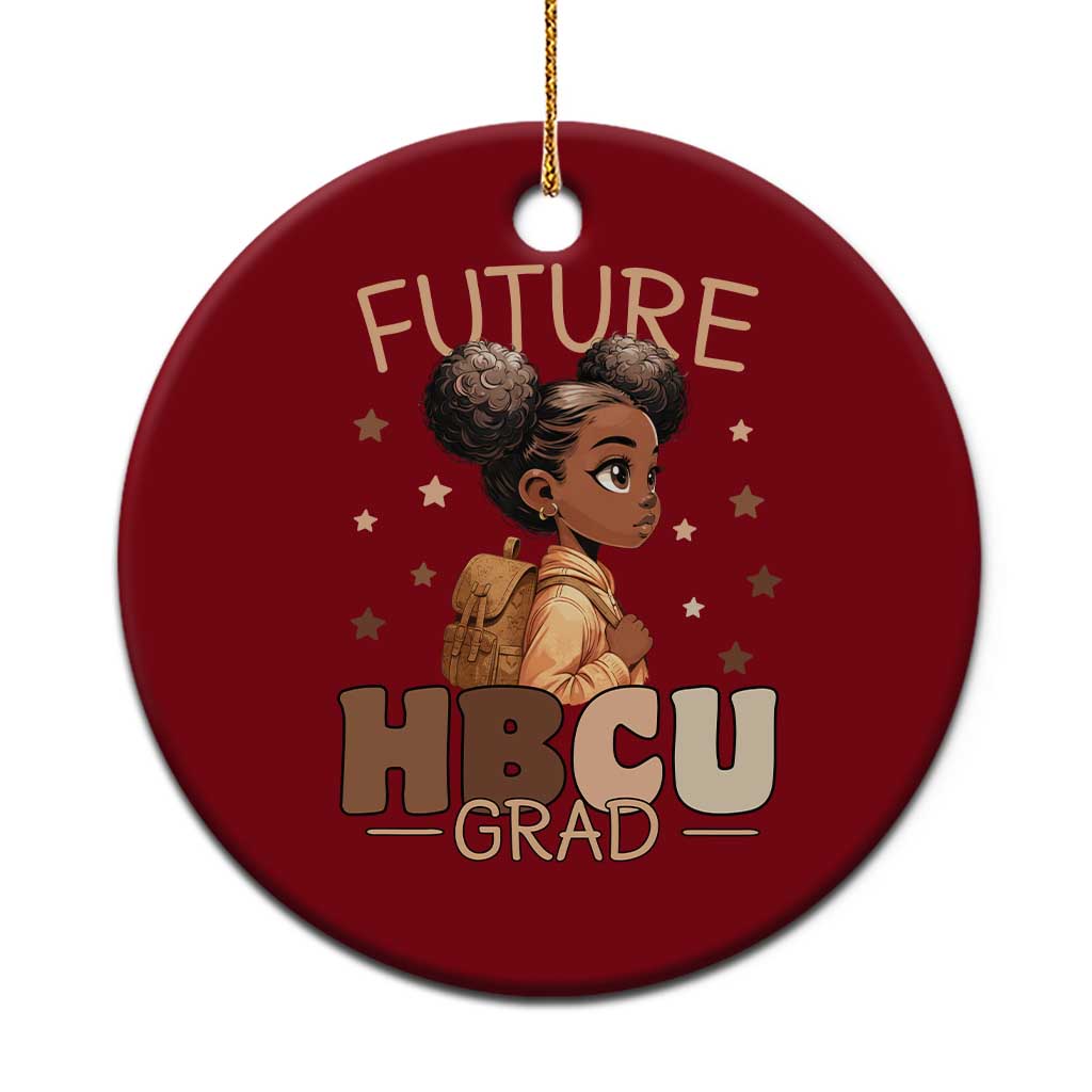 Future HBCU Grad Black Girl Ceramic Ornament College Bound Pride Black Excellence Supporters TS02 1pc Red Print Your Wear