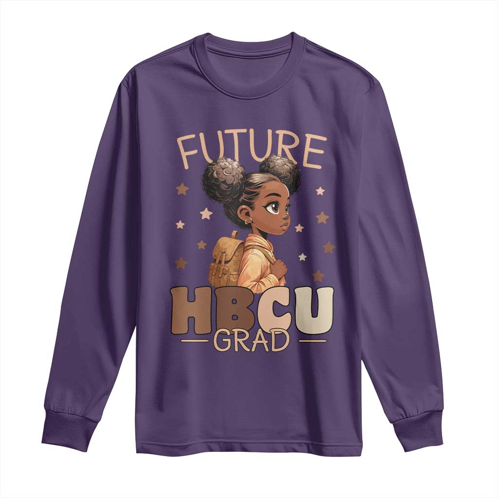 Future HBCU Grad Black Girl Long Sleeve Shirt College Bound Pride Black Excellence Supporters TS02 Purple Print Your Wear