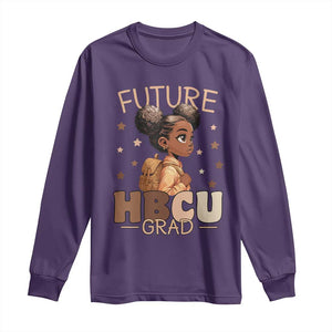 Future HBCU Grad Black Girl Long Sleeve Shirt College Bound Pride Black Excellence Supporters TS02 Purple Print Your Wear