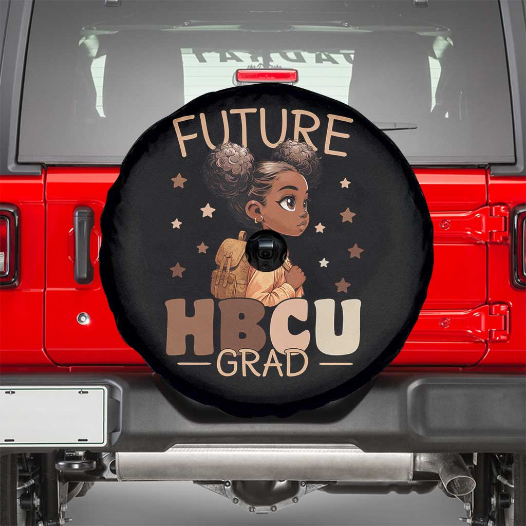 Future HBCU Grad Black Girl Spare Tire Cover College Bound Pride Black Excellence Supporters TS02 Black Print Your Wear