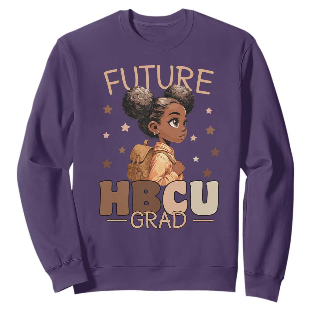 Future HBCU Grad Black Girl Sweatshirt College Bound Pride Black Excellence Supporters TS02 Purple Print Your Wear