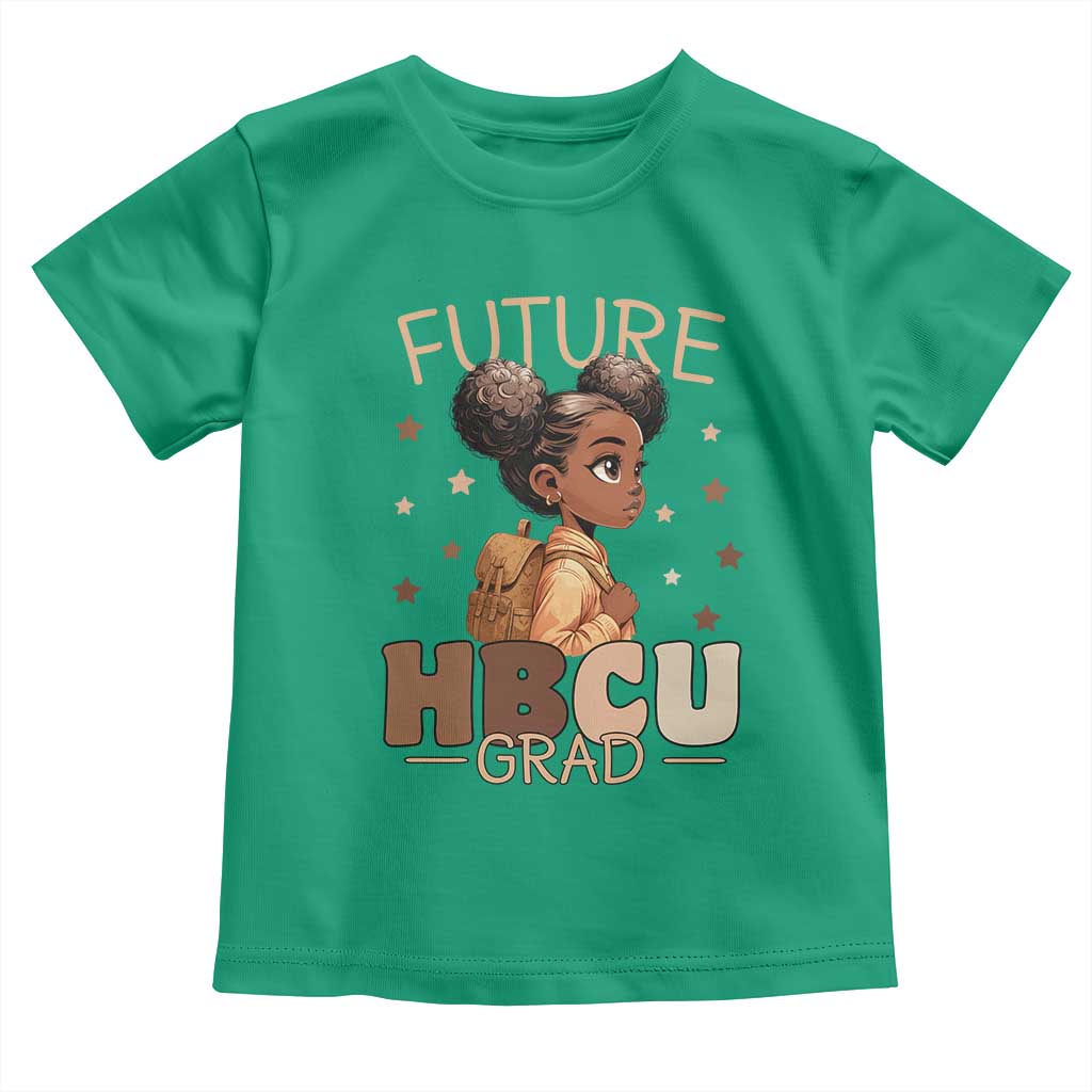 Future HBCU Grad Black Girl Toddler T Shirt College Bound Pride Black Excellence Supporters TS02 Irish Green Print Your Wear