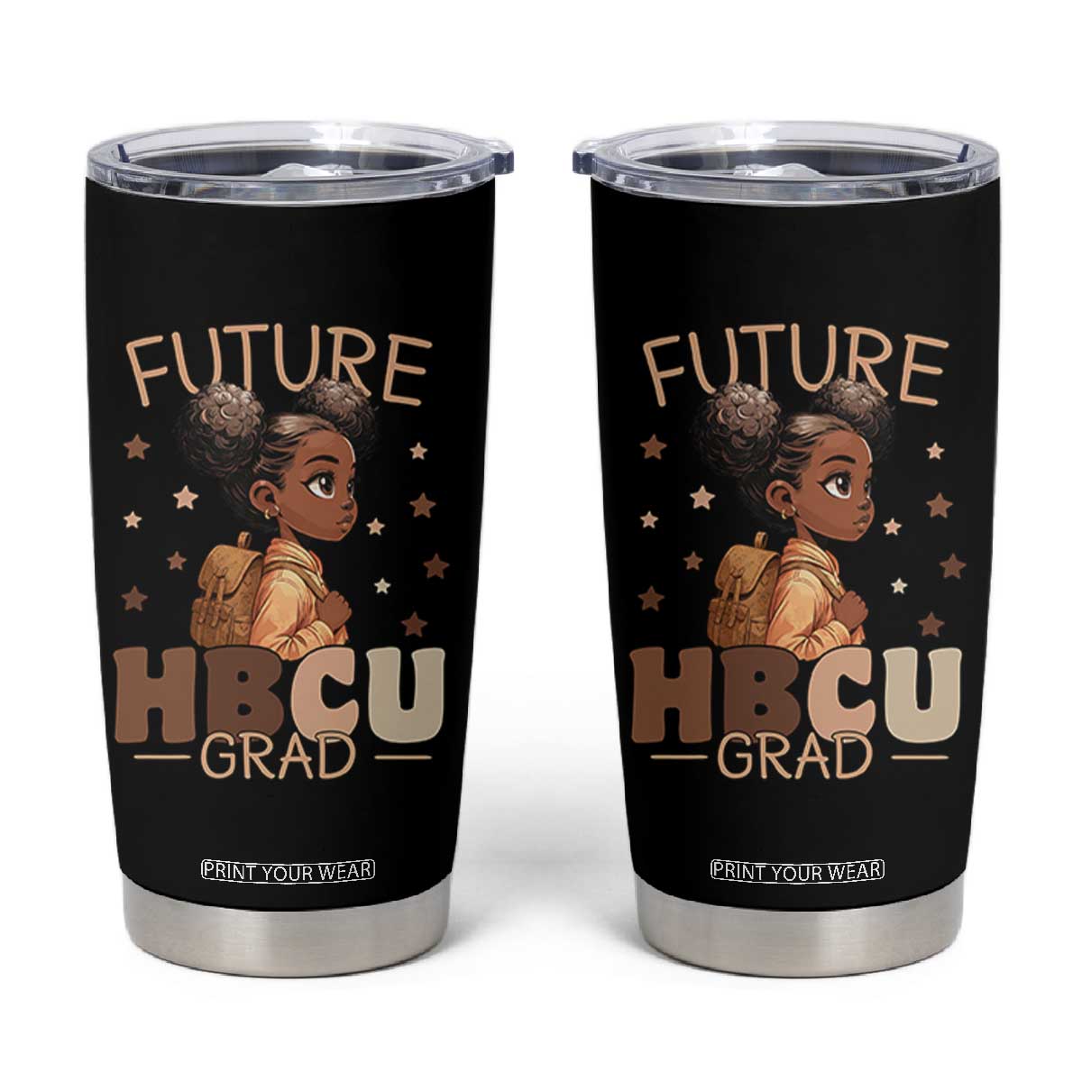 Future HBCU Grad Black Girl Tumbler Cup College Bound Pride Black Excellence Supporters TS02 Black Print Your Wear