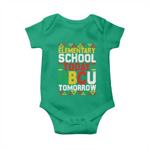 Elementary School Today HBCU Tomorrow Baby Onesie Black Pride College Bound Motivation TS02 Irish Green Print Your Wear