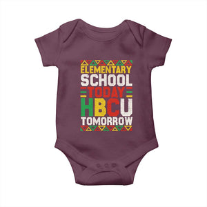 Elementary School Today HBCU Tomorrow Baby Onesie Black Pride College Bound Motivation TS02 Maroon Print Your Wear