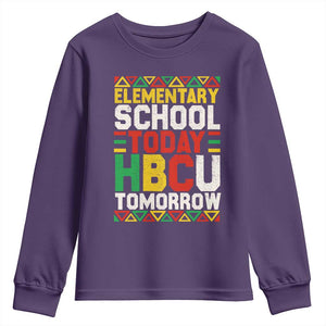 Elementary School Today HBCU Tomorrow Youth Sweatshirt Black Pride College Bound Motivation TS02 Purple Print Your Wear