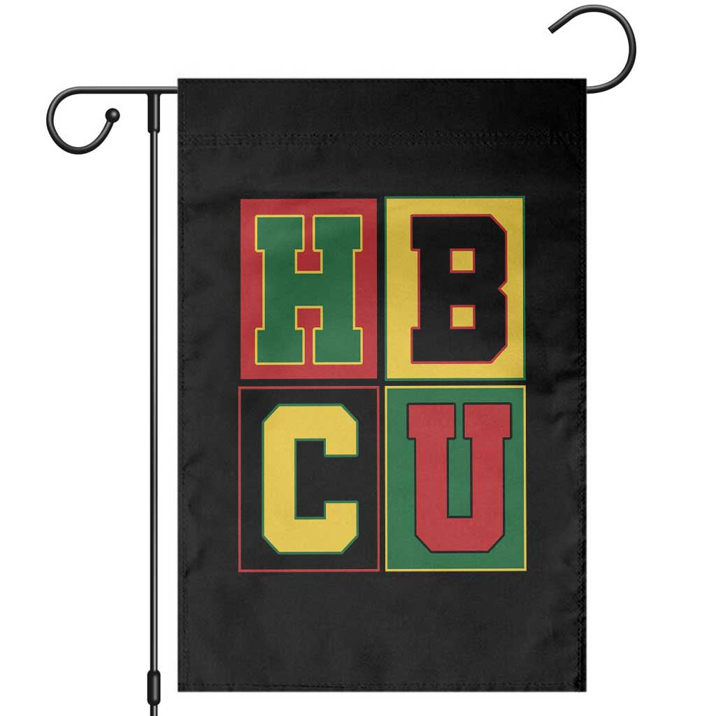 HBCU Block Letter Pride Graphic Garden Flag College Support Statement Black Excellence TS02 Black Print Your Wear