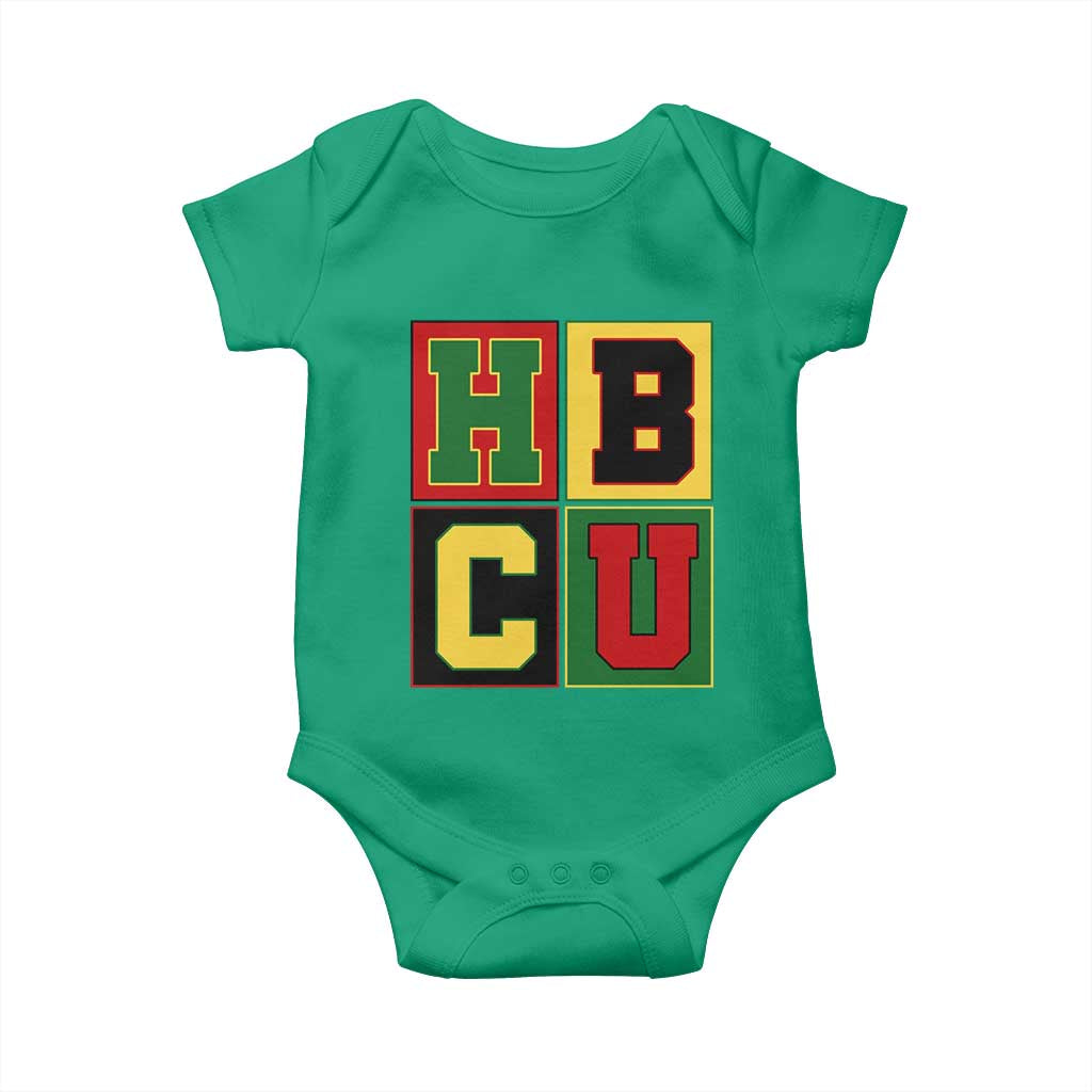 HBCU Block Letter Pride Graphic Baby Onesie College Support Statement Black Excellence TS02 Irish Green Print Your Wear