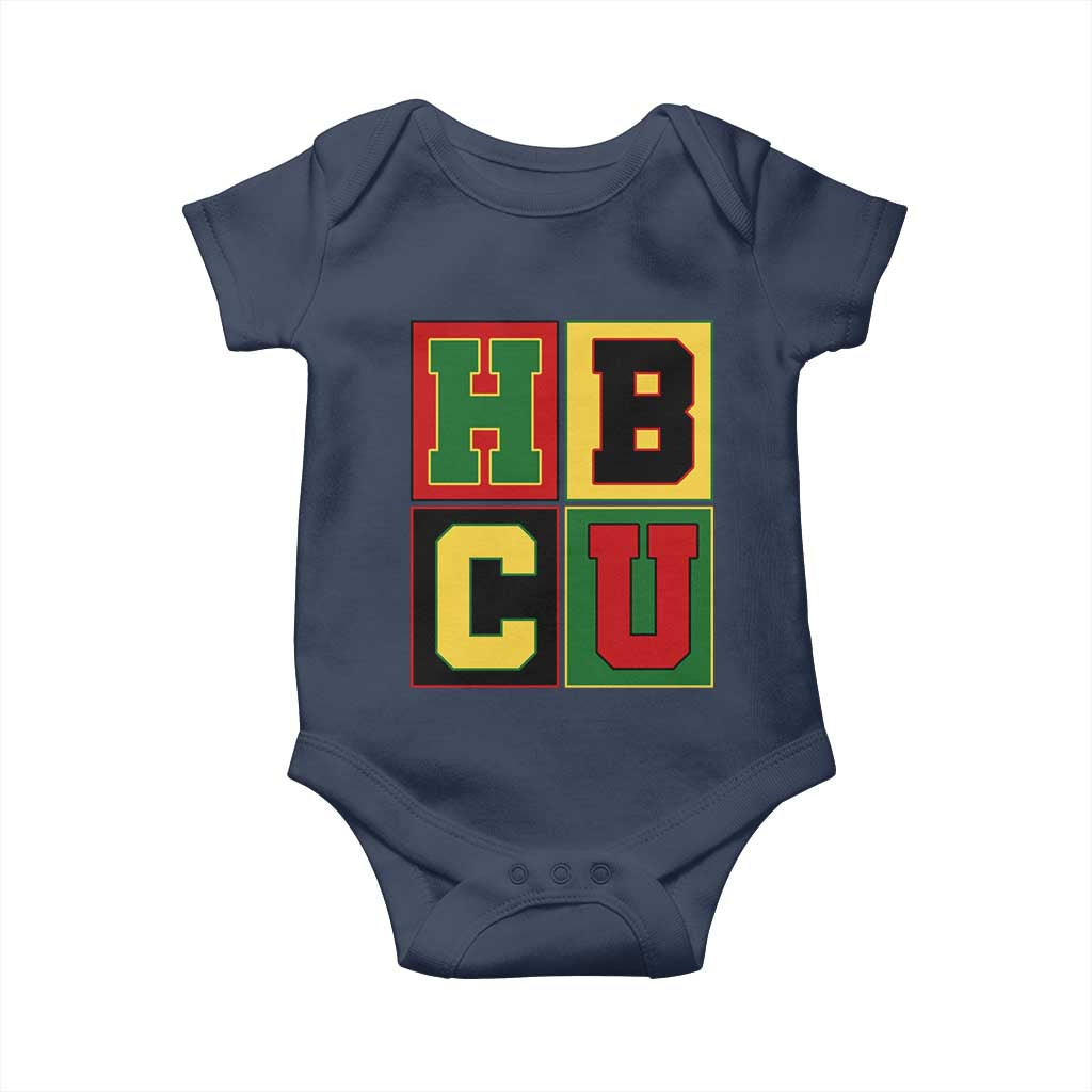 HBCU Block Letter Pride Graphic Baby Onesie College Support Statement Black Excellence TS02 Navy Print Your Wear