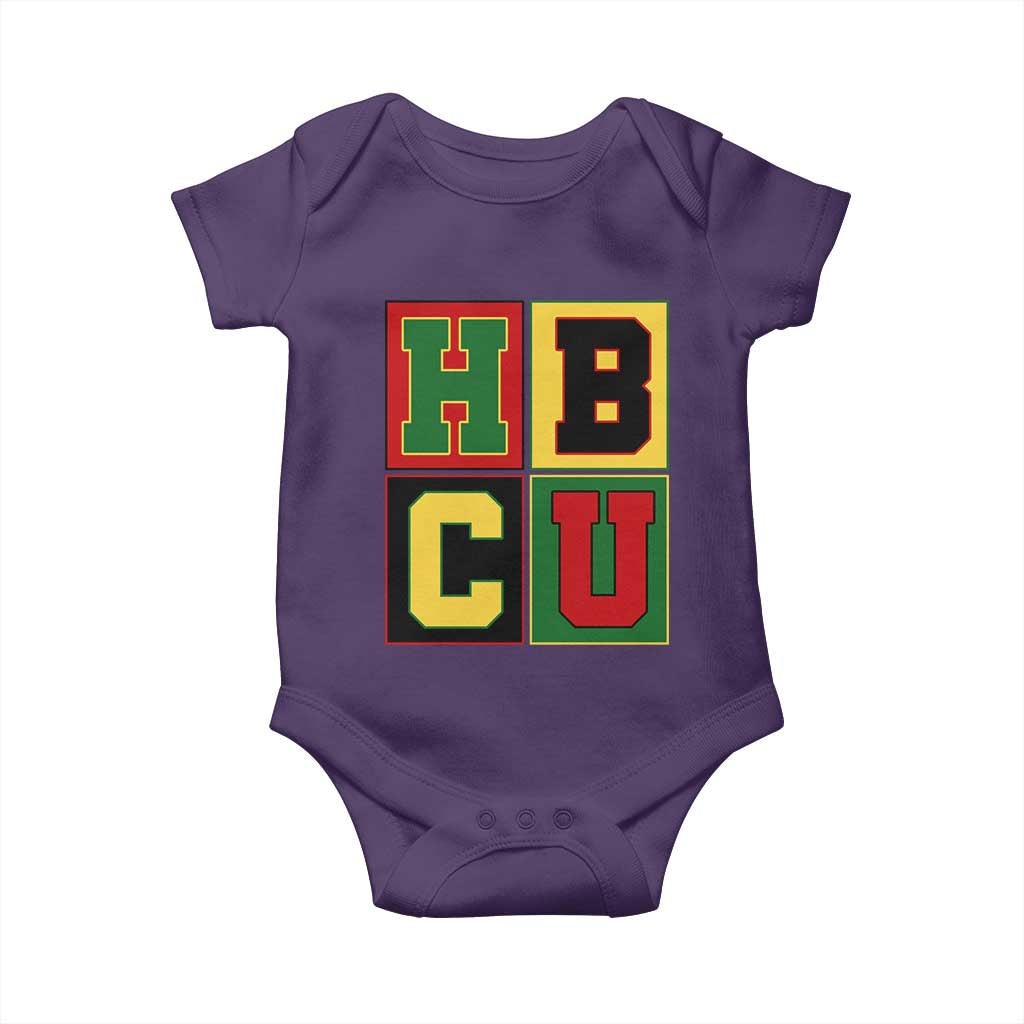 HBCU Block Letter Pride Graphic Baby Onesie College Support Statement Black Excellence TS02 Purple Print Your Wear
