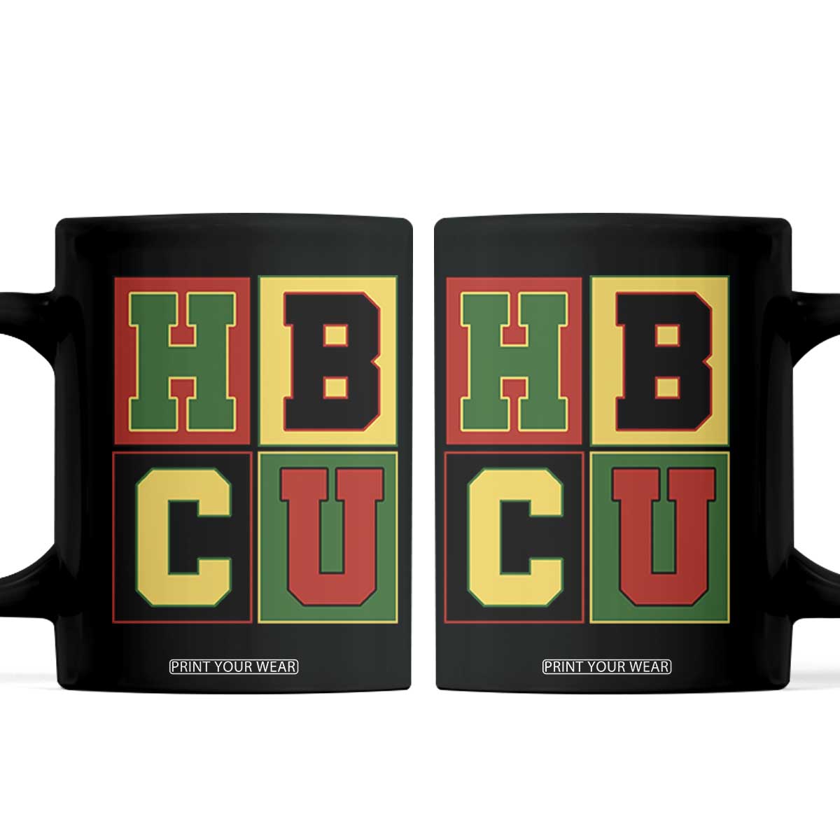 HBCU Block Letter Pride Graphic Coffee Mug College Support Statement Black Excellence TS02 Black Print Your Wear