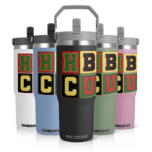HBCU Block Letter Pride Graphic Flip Straw Tumbler College Support Statement Black Excellence TS02 Print Your Wear