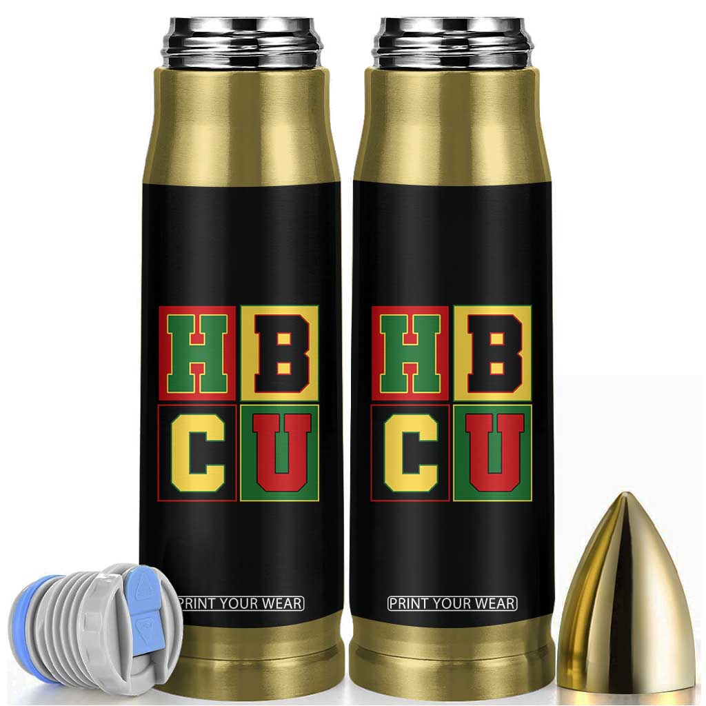 HBCU Block Letter Pride Graphic Bullet Tumbler College Support Statement Black Excellence TS02 Black Print Your Wear