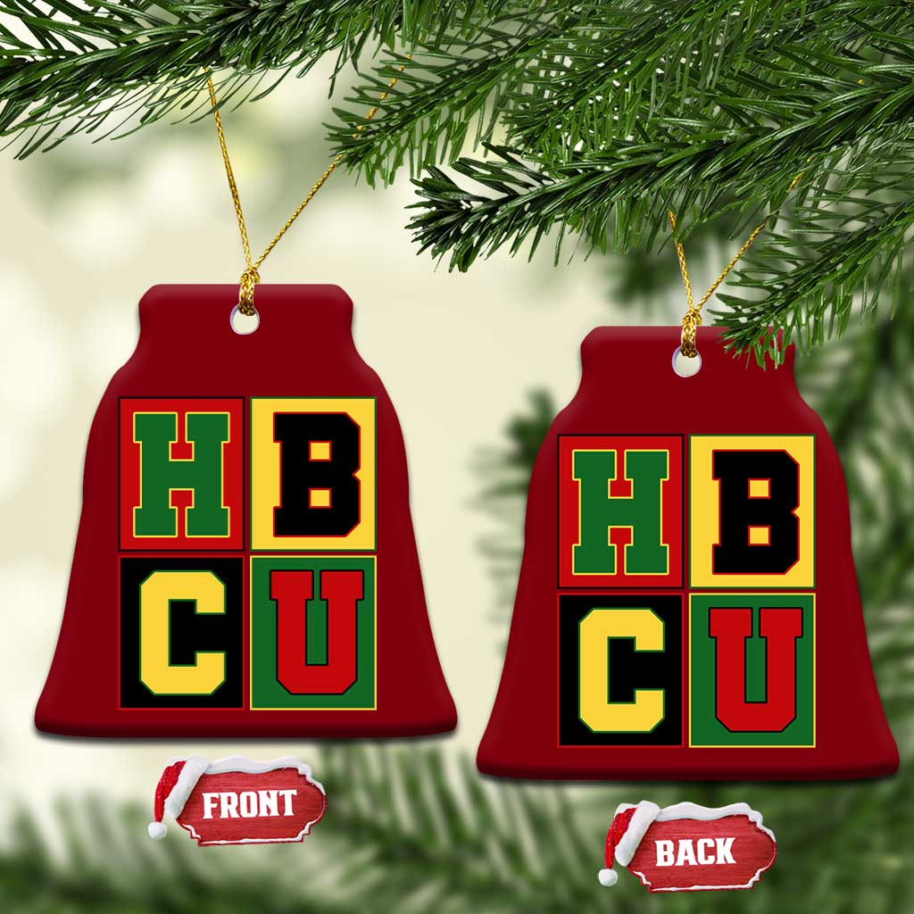 HBCU Block Letter Pride Graphic Ceramic Ornament College Support Statement Black Excellence TS02 Print Your Wear