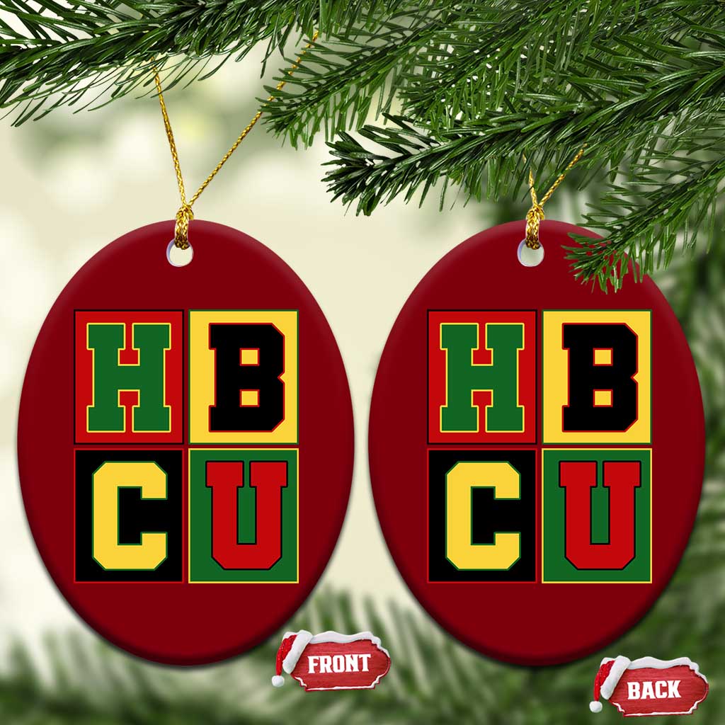 HBCU Block Letter Pride Graphic Ceramic Ornament College Support Statement Black Excellence TS02 Print Your Wear