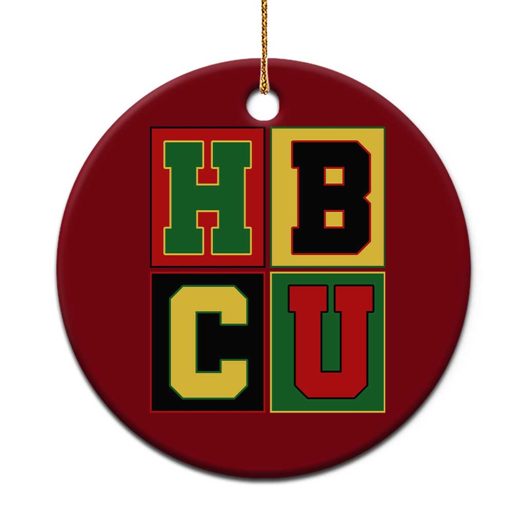 HBCU Block Letter Pride Graphic Ceramic Ornament College Support Statement Black Excellence TS02 1pc Red Print Your Wear