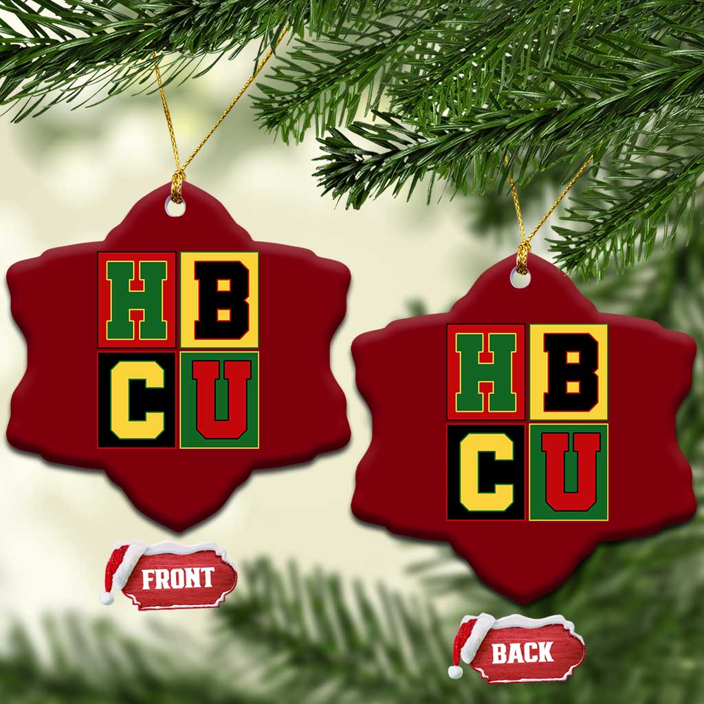 HBCU Block Letter Pride Graphic Ceramic Ornament College Support Statement Black Excellence TS02 Print Your Wear