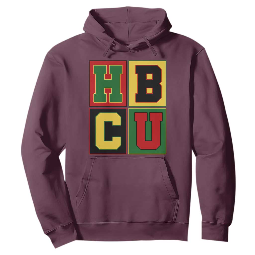 HBCU Block Letter Pride Graphic Hoodie College Support Statement Black Excellence TS02 Maroon Print Your Wear