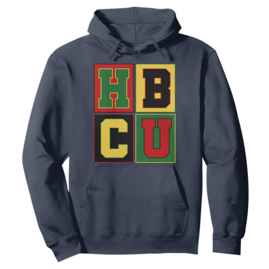 HBCU Block Letter Pride Graphic Hoodie College Support Statement Black Excellence TS02 Navy Print Your Wear