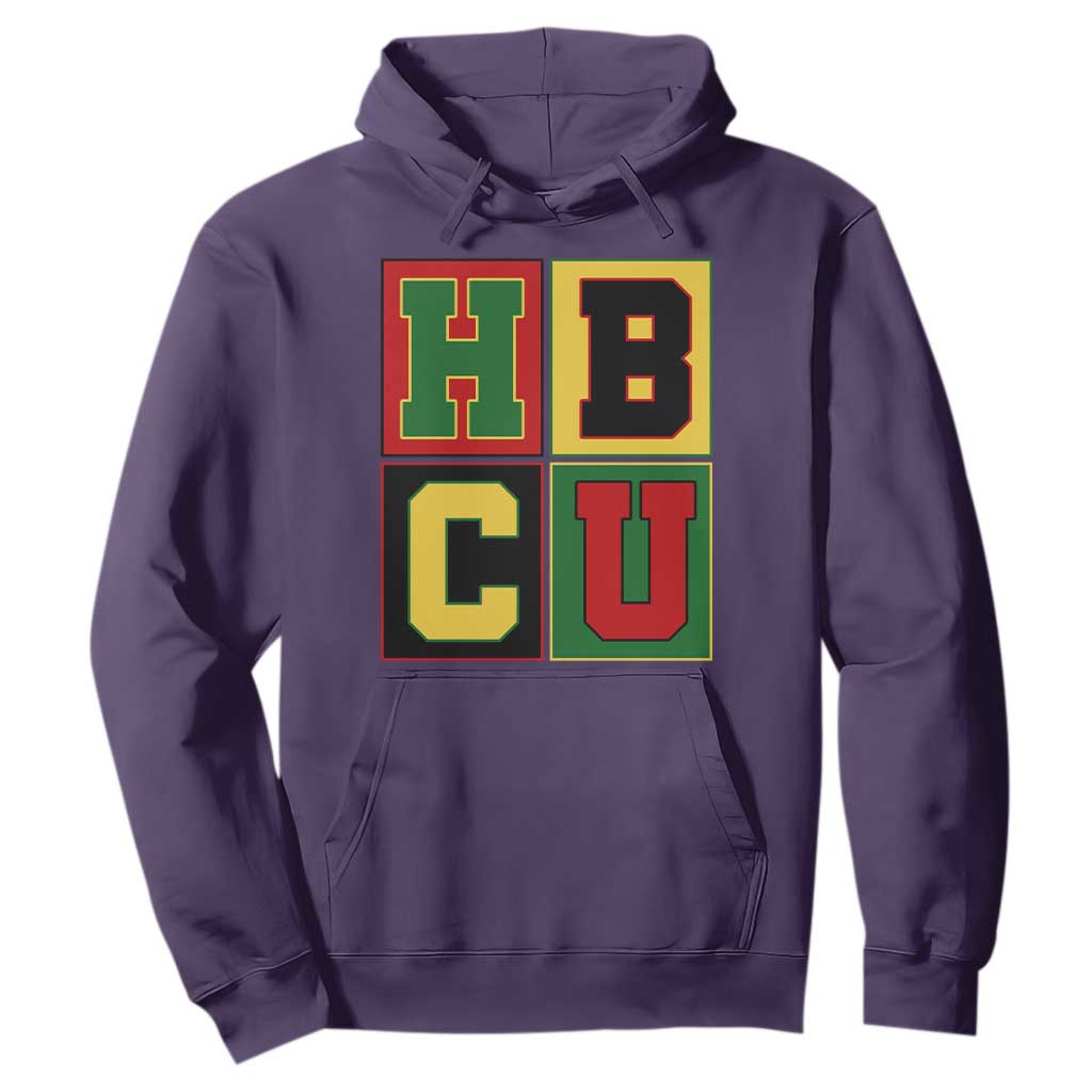 HBCU Block Letter Pride Graphic Hoodie College Support Statement Black Excellence TS02 Purple Print Your Wear