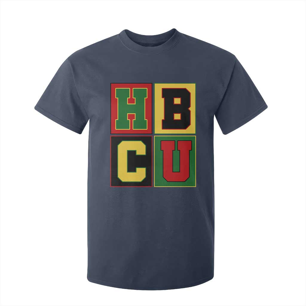 HBCU Block Letter Pride Graphic T Shirt For Kid College Support Statement Black Excellence TS02 Navy Print Your Wear