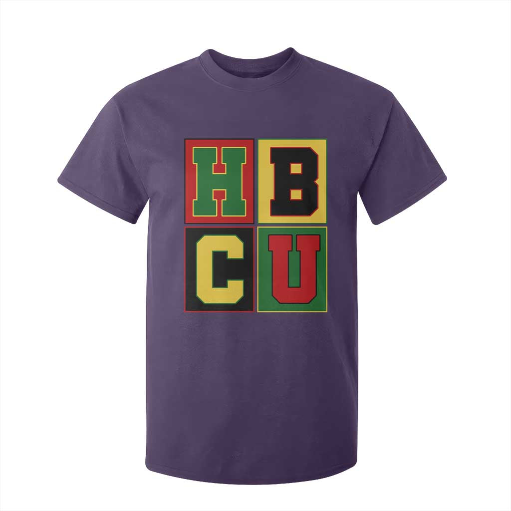 HBCU Block Letter Pride Graphic T Shirt For Kid College Support Statement Black Excellence TS02 Purple Print Your Wear