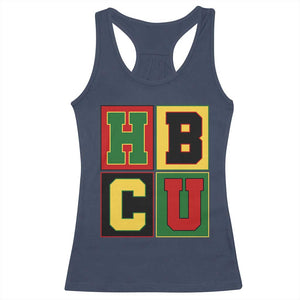 HBCU Block Letter Pride Graphic Racerback Tank Top College Support Statement Black Excellence TS02 Navy Print Your Wear