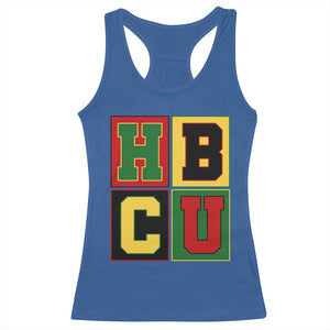 HBCU Block Letter Pride Graphic Racerback Tank Top College Support Statement Black Excellence TS02 Royal Blue Print Your Wear