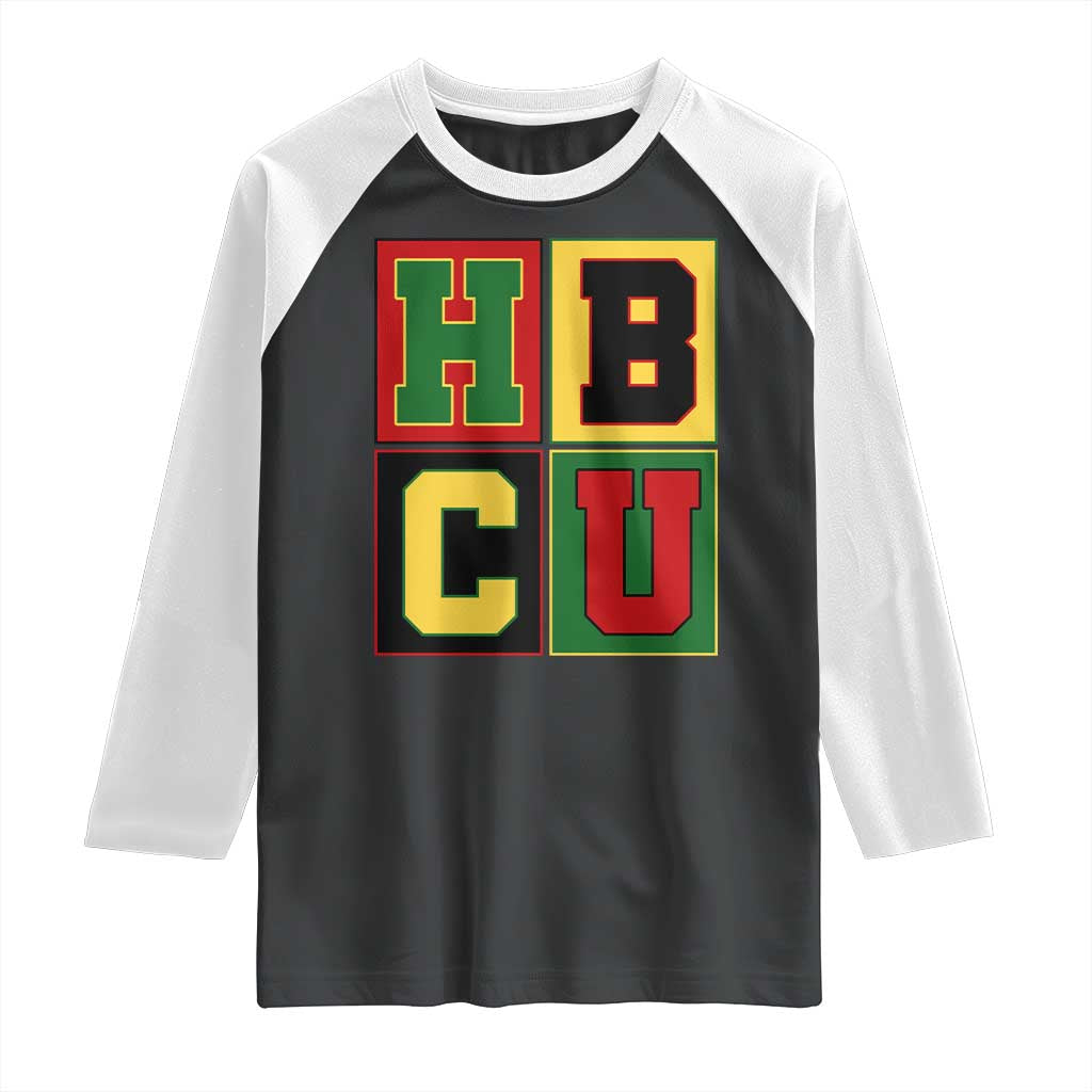 HBCU Block Letter Pride Graphic Raglan Shirt College Support Statement Black Excellence TS02 Black White Print Your Wear