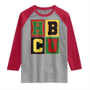 HBCU Block Letter Pride Graphic Raglan Shirt College Support Statement Black Excellence TS02 Sport Gray Red Print Your Wear