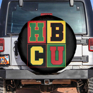 HBCU Block Letter Pride Graphic Spare Tire Cover College Support Statement Black Excellence TS02 No hole Black Print Your Wear