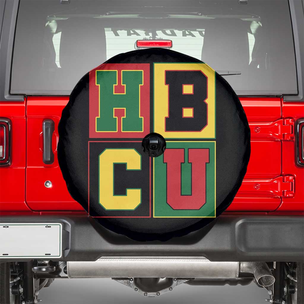 HBCU Block Letter Pride Graphic Spare Tire Cover College Support Statement Black Excellence TS02 Black Print Your Wear