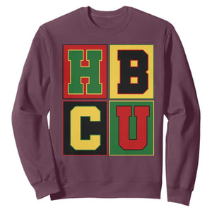HBCU Block Letter Pride Graphic Sweatshirt College Support Statement Black Excellence TS02 Maroon Print Your Wear